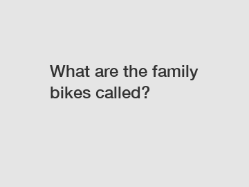 What are the family bikes called?