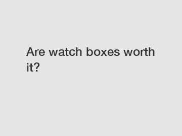 Are watch boxes worth it?