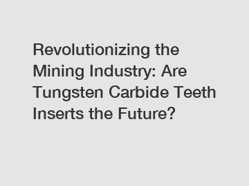 Revolutionizing the Mining Industry: Are Tungsten Carbide Teeth Inserts the Future?