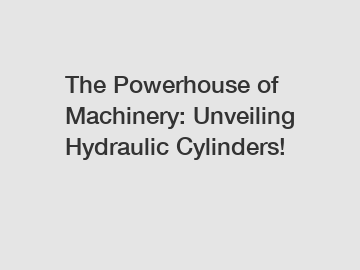 The Powerhouse of Machinery: Unveiling Hydraulic Cylinders!