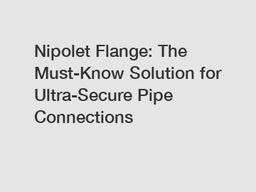 Nipolet Flange: The Must-Know Solution for Ultra-Secure Pipe Connections