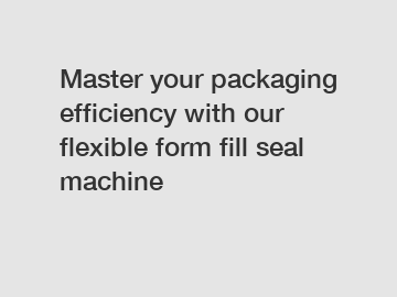 Master your packaging efficiency with our flexible form fill seal machine