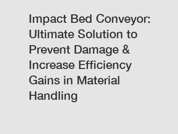 Impact Bed Conveyor: Ultimate Solution to Prevent Damage & Increase Efficiency Gains in Material Handling