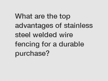 What are the top advantages of stainless steel welded wire fencing for a durable purchase?