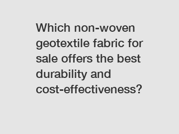 Which non-woven geotextile fabric for sale offers the best durability and cost-effectiveness?