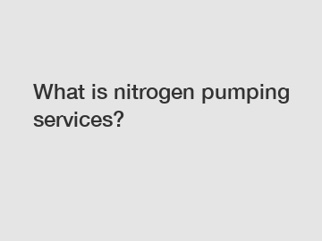 What is nitrogen pumping services?