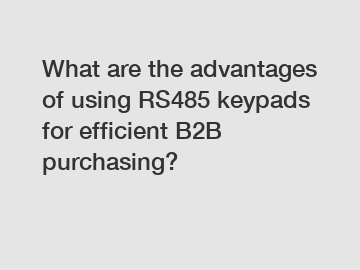 What are the advantages of using RS485 keypads for efficient B2B purchasing?