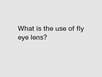 What is the use of fly eye lens?