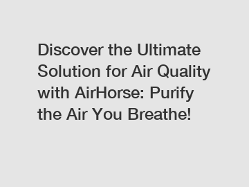 Discover the Ultimate Solution for Air Quality with AirHorse: Purify the Air You Breathe!