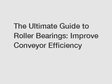 The Ultimate Guide to Roller Bearings: Improve Conveyor Efficiency