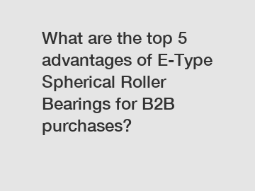 What are the top 5 advantages of E-Type Spherical Roller Bearings for B2B purchases?