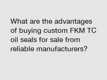 What are the advantages of buying custom FKM TC oil seals for sale from reliable manufacturers?