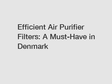 Efficient Air Purifier Filters: A Must-Have in Denmark