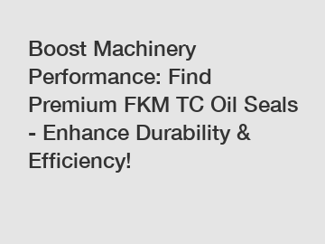 Boost Machinery Performance: Find Premium FKM TC Oil Seals - Enhance Durability & Efficiency!