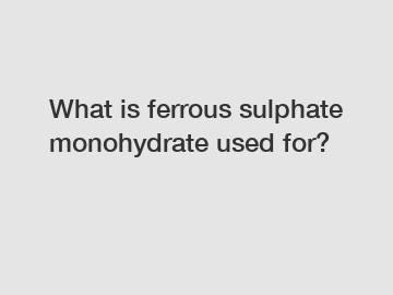 What is ferrous sulphate monohydrate used for?