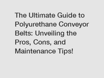 The Ultimate Guide to Polyurethane Conveyor Belts: Unveiling the Pros, Cons, and Maintenance Tips!