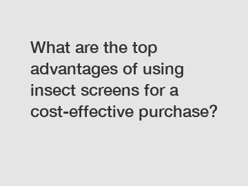 What are the top advantages of using insect screens for a cost-effective purchase?