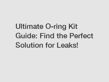 Ultimate O-ring Kit Guide: Find the Perfect Solution for Leaks!