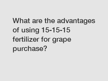 What are the advantages of using 15-15-15 fertilizer for grape purchase?