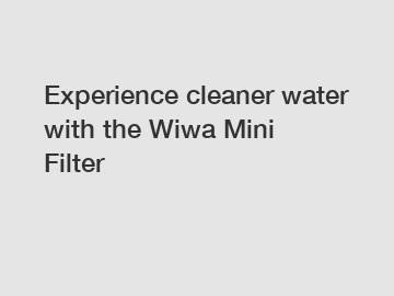 Experience cleaner water with the Wiwa Mini Filter