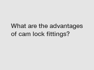 What are the advantages of cam lock fittings?