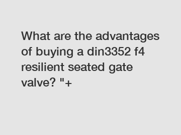 What are the advantages of buying a din3352 f4 resilient seated gate valve? 