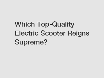 Which Top-Quality Electric Scooter Reigns Supreme?