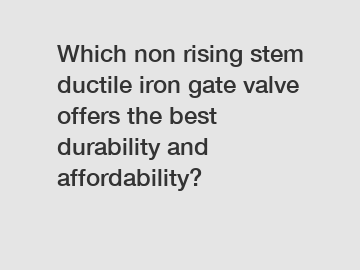 Which non rising stem ductile iron gate valve offers the best durability and affordability?