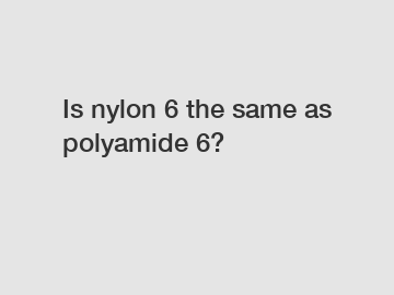 Is nylon 6 the same as polyamide 6?