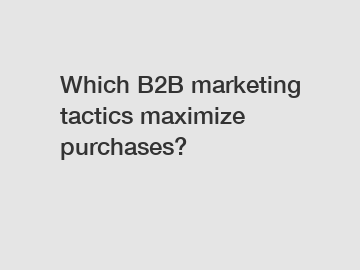 Which B2B marketing tactics maximize purchases?