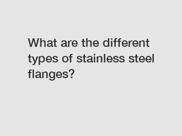 What are the different types of stainless steel flanges?