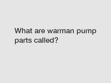 What are warman pump parts called?