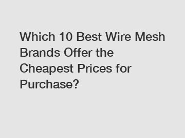 Which 10 Best Wire Mesh Brands Offer the Cheapest Prices for Purchase?