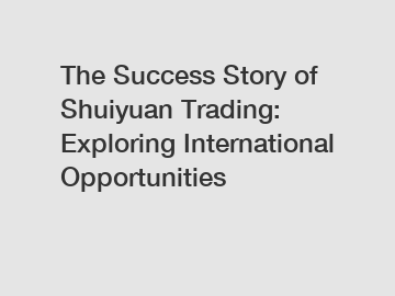 The Success Story of Shuiyuan Trading: Exploring International Opportunities