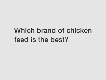 Which brand of chicken feed is the best?