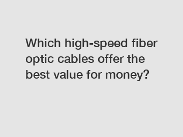 Which high-speed fiber optic cables offer the best value for money?