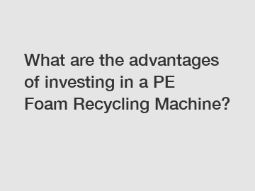 What are the advantages of investing in a PE Foam Recycling Machine?