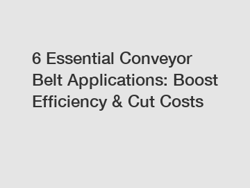 6 Essential Conveyor Belt Applications: Boost Efficiency & Cut Costs