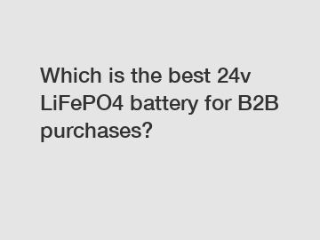 Which is the best 24v LiFePO4 battery for B2B purchases?