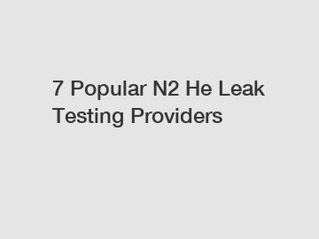 7 Popular N2 He Leak Testing Providers