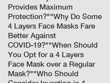 Which 4 Layers Face Mask Provides Maximum Protection?