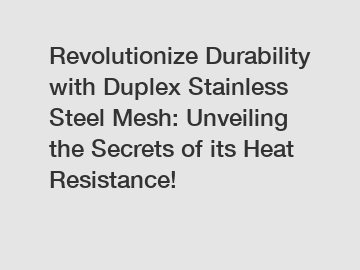 Revolutionize Durability with Duplex Stainless Steel Mesh: Unveiling the Secrets of its Heat Resistance!