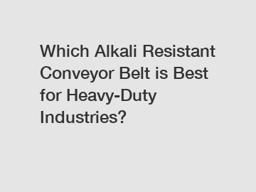 Which Alkali Resistant Conveyor Belt is Best for Heavy-Duty Industries?