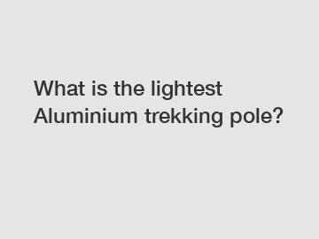 What is the lightest Aluminium trekking pole?