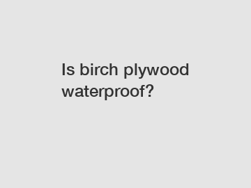 Is birch plywood waterproof?