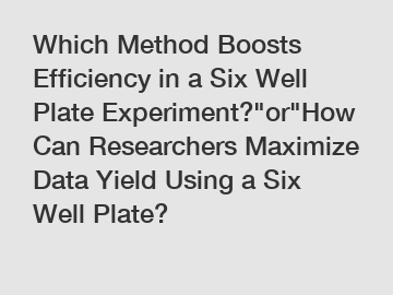 Which Method Boosts Efficiency in a Six Well Plate Experiment?