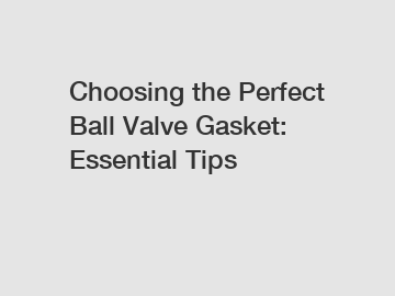 Choosing the Perfect Ball Valve Gasket: Essential Tips