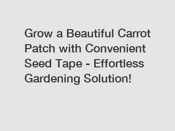 Grow a Beautiful Carrot Patch with Convenient Seed Tape - Effortless Gardening Solution!
