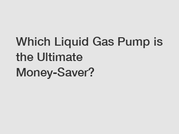 Which Liquid Gas Pump is the Ultimate Money-Saver?