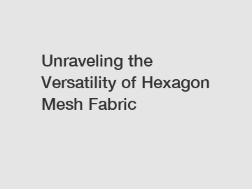 Unraveling the Versatility of Hexagon Mesh Fabric